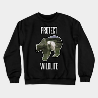 Protect wildlife - polar bear design Crewneck Sweatshirt